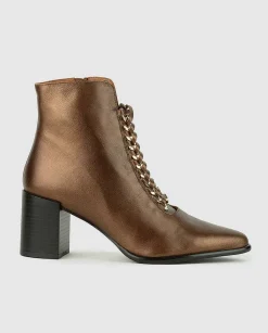 New Botin Con Tacon Narel Mujer Metalicos